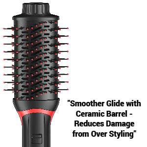 Hair Dryer Brush Blow Dryer, 4 in 1 Fast Drying Hair Styler Volumizer with Negative Ionic & Ceramic Barrel for All Hair Types, Hair Brush Blow Dryer & Hot Air Straightener, Multi-Temperature Setting