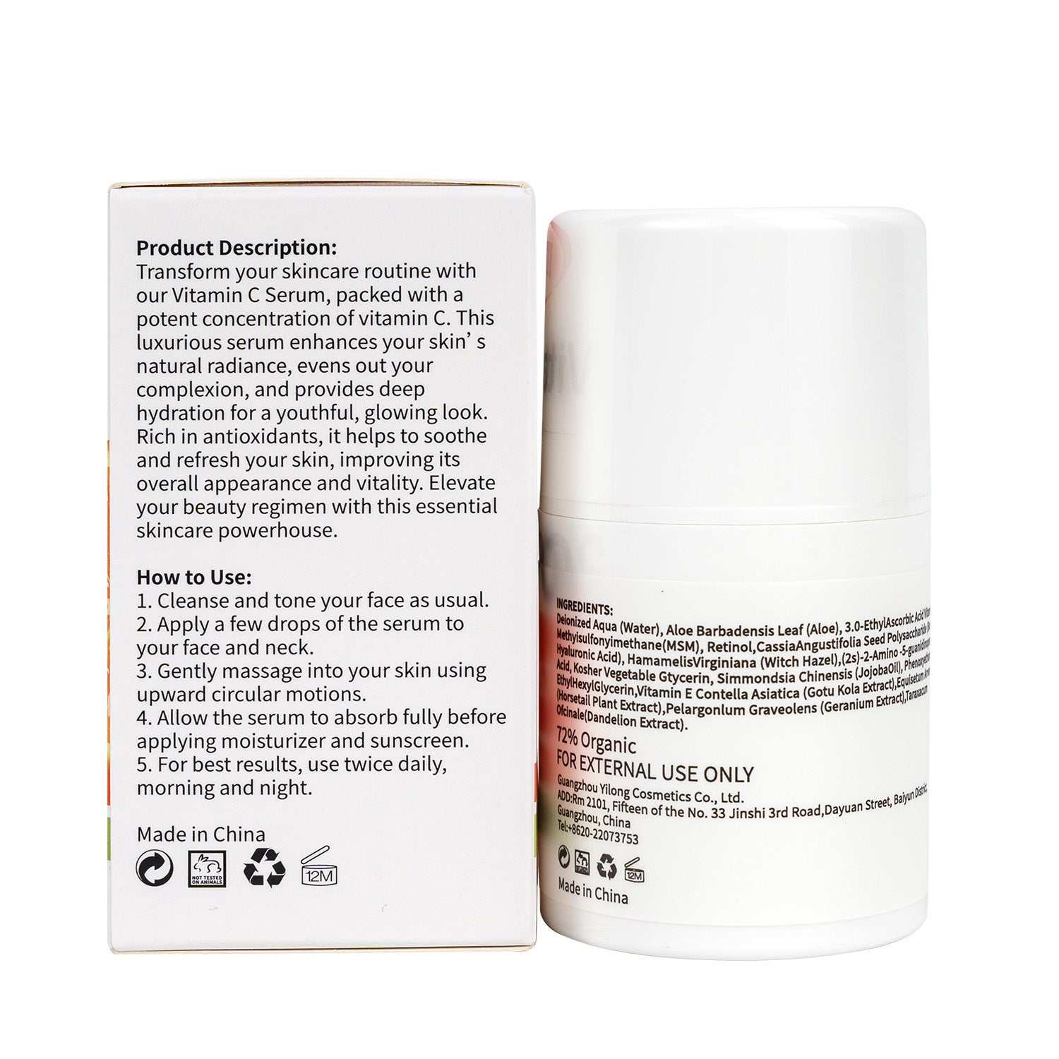 ITZZO New Vitamin C Face Serum with Hyaluronic Acid - Anti Aging Serum - Retinol, Niacinamide & Salicylic Acid