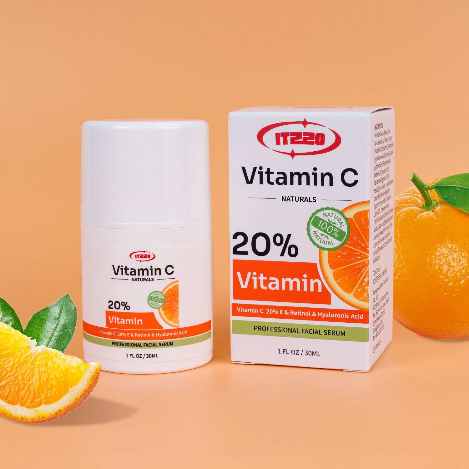 ITZZO New Vitamin C Face Serum with Hyaluronic Acid - Anti Aging Serum - Retinol, Niacinamide & Salicylic Acid