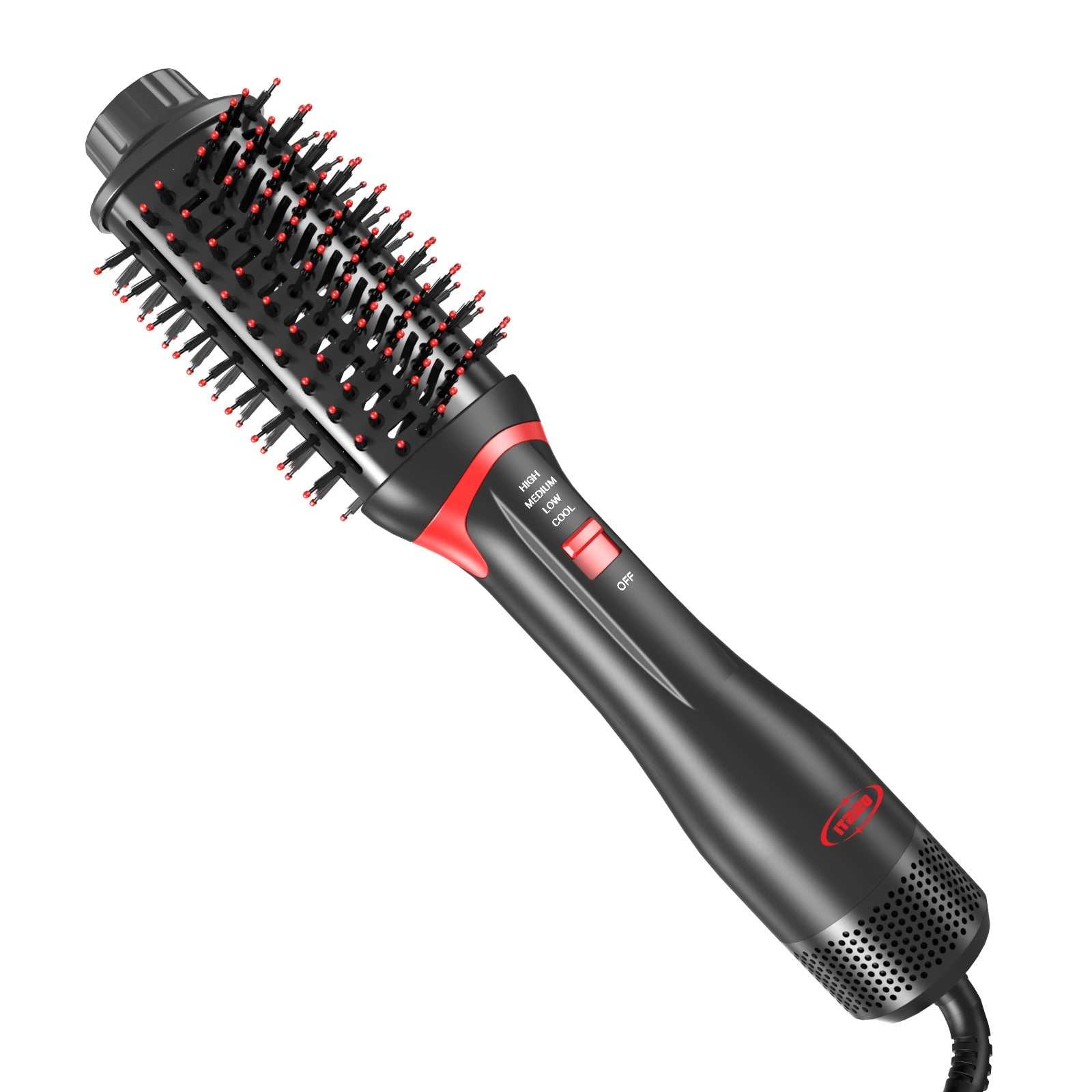 Hair Dryer Brush Blow Dryer, 4 in 1 Fast Drying Hair Styler Volumizer with Negative Ionic & Ceramic Barrel for All Hair Types, Hair Brush Blow Dryer & Hot Air Straightener, Multi-Temperature Setting