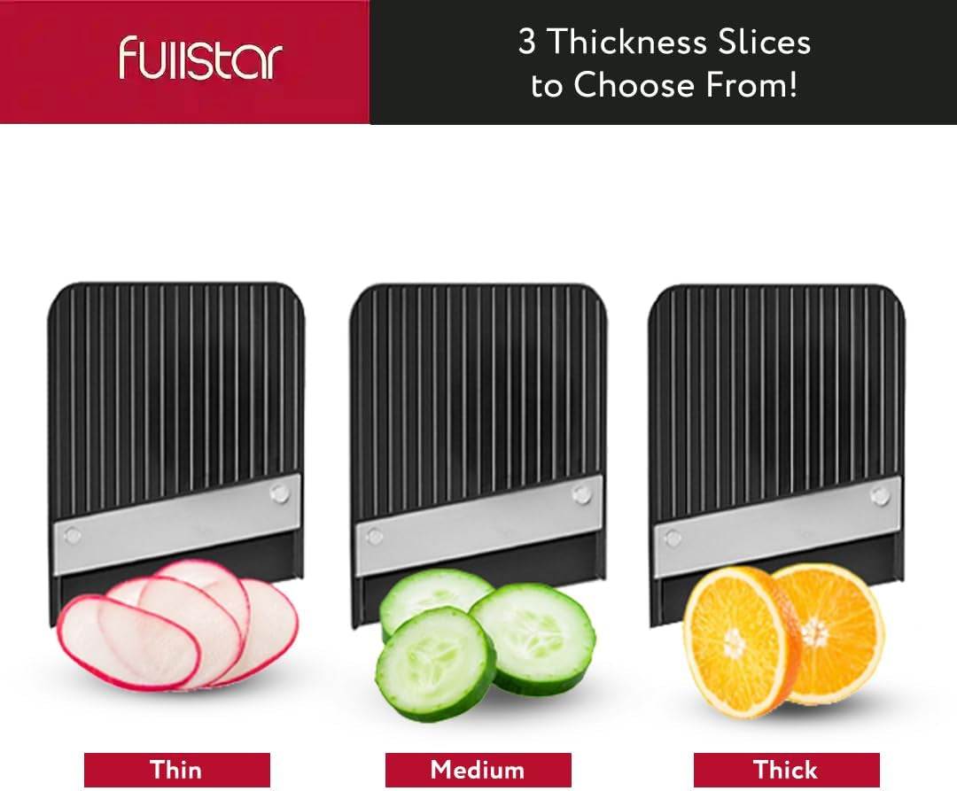 All-In-1 Vegetable Chopper, Mandoline Slicer & Cheese Grater - Multi Blade French Fry Cutter & Veggie Dicer - Includes Bonus Handheld Spiralizer & Kitchen Gadgets (6 in 1,Black/White)