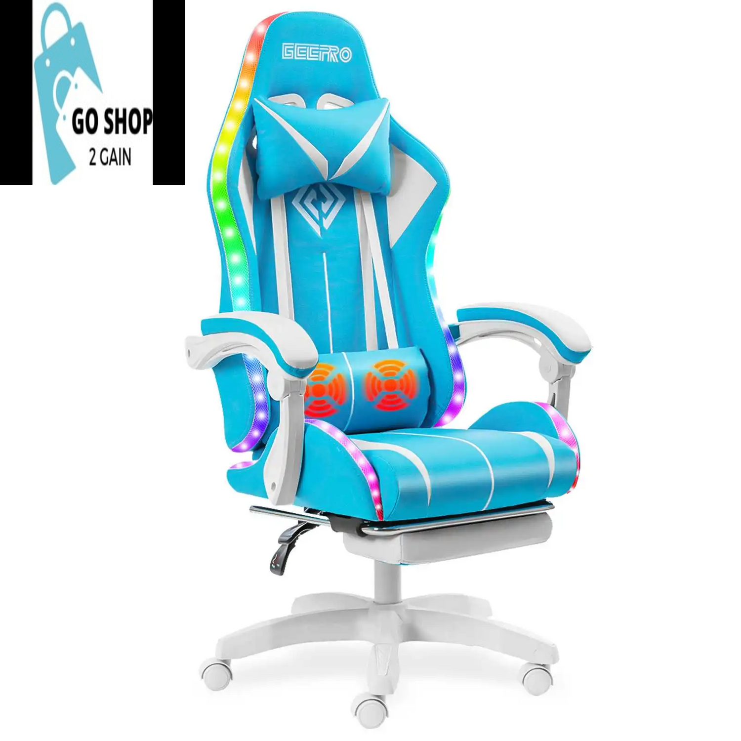 Ultimate Gaming Chair: RGB Light, Ergonomic Design, and 2-Point Massage for Gamers & Office Use