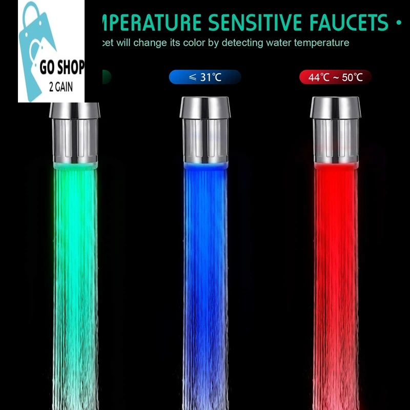 LED Temperature Sensitive Faucet Water Saving Kitchen Bathroom Sensor 7 Color Change Faucet Head Aerator Tap Nozzle Shower