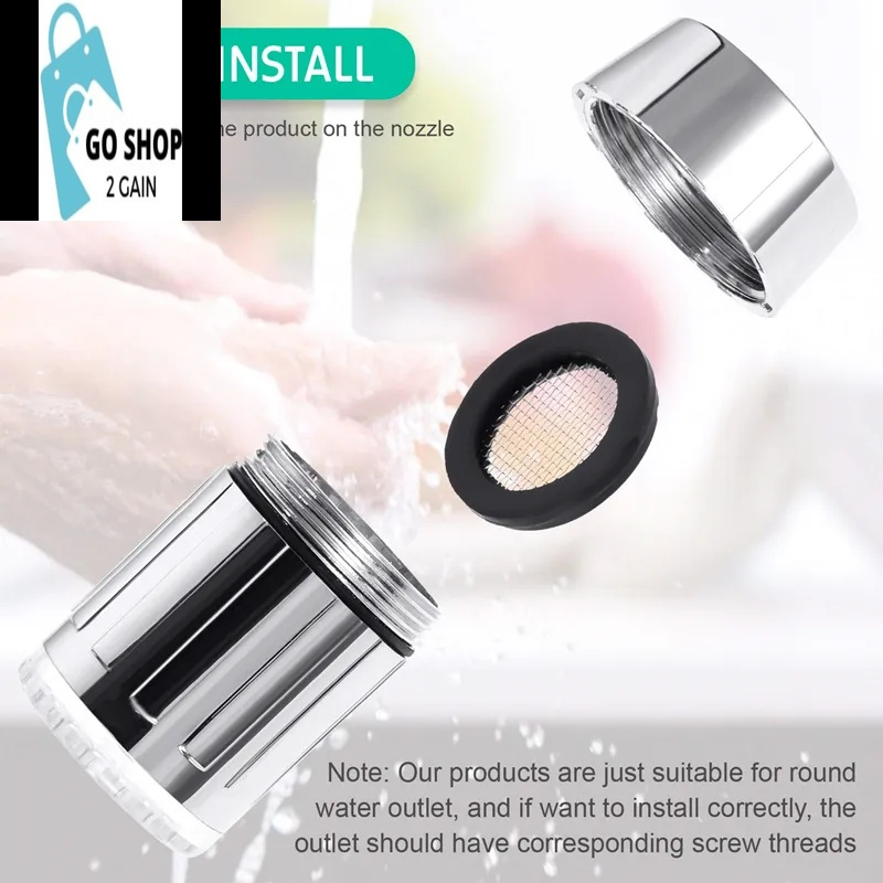 LED Temperature Sensitive Faucet Water Saving Kitchen Bathroom Sensor 7 Color Change Faucet Head Aerator Tap Nozzle Shower