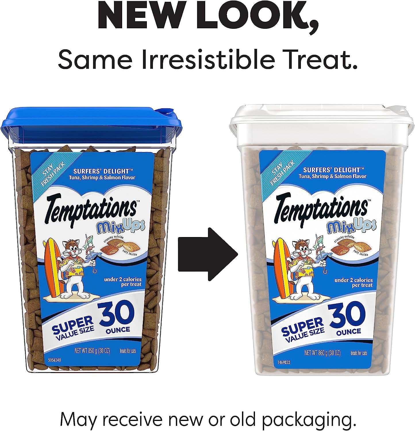 TEMPTATIONS Mixups Crunchy and Soft Cat Treats, Surfer&