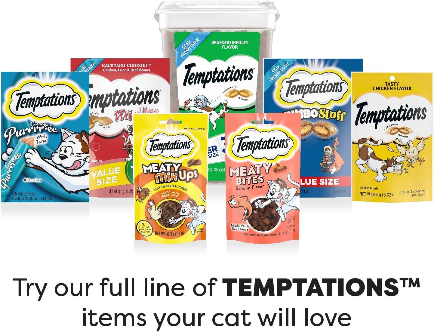 TEMPTATIONS Mixups Crunchy and Soft Cat Treats, Surfer&
