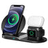 Wireless Charging Station 3 in 1 Wireless Charger Stand QI Fast Wireless Charging W Dual Coil for Samsung Iphone for Apple Watch Airpod -WCR 3