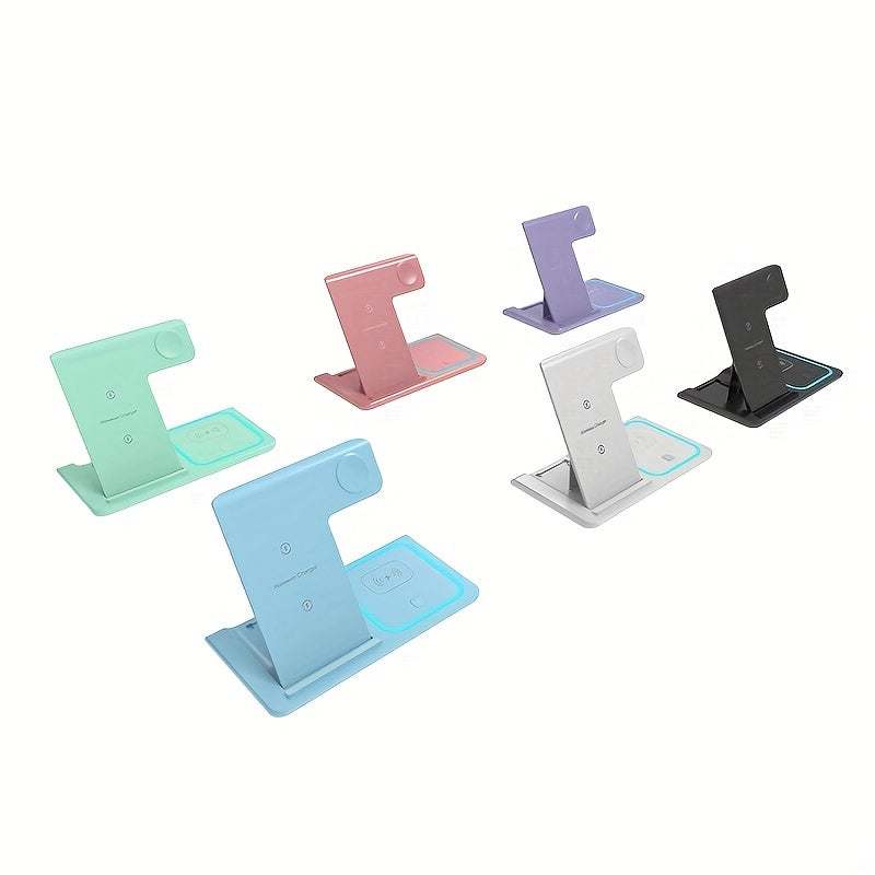 3 in 1 Fast Charging Station, Folding Wireless Charger Stand for Iphone 14,13,12,11/Pro/Max/Mini/Plus, X, XR, Xs/Max, SE, 8/Plus, Apple Watch 1-8, Airpods 3/2/Pro