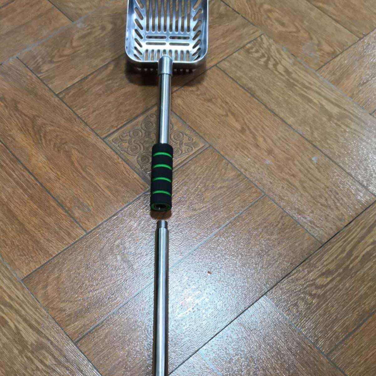 Long-Handled Metal Cat Litter Scoop Long Handle Cat Scoop Litter Box Scooper Non-Stick Aluminum Deep Shovel Litter Scoop Large Kitty Sifter Scoop Manages Big Clumps of Multi-Cat Families