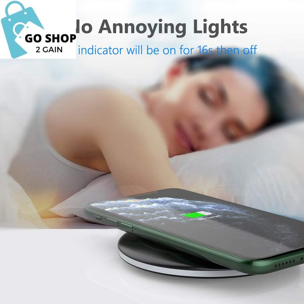 Wireless Charger,10W Max Fast Wireless Charging Pad Compatible with Iphone 15/15 Plus/15 Pro Max/14/13/Se 2022/12/11/X/8,Samsung Galaxy S22/S21/S20,Airpods Pro 2(No AC Adapter)