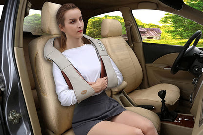 FS8801 Shiatsu Neck and Back Massager with Heat Deep Kneading Massage for Neck, Shoulders, Back, Legs, Feet for Home, Office, Car - Beige
