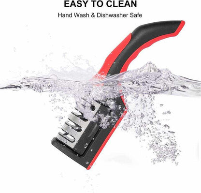 Knife Sharpeners for Kitchen Knives and Scissors– Tungsten Steel 4 In1 Kitchen Knife Sharpener – Ergonomic and Easy to Use Knife and Scissors Sharpening Kit with 4 Stage Sharpening Slots Black Red