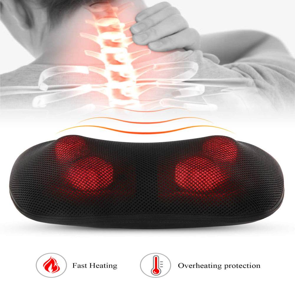 Back Neck Massager with Heat, Shiatsu Deep-Kneading Massage for Muscle Pain Relief Spa-Like Soothing for Home Car and Office