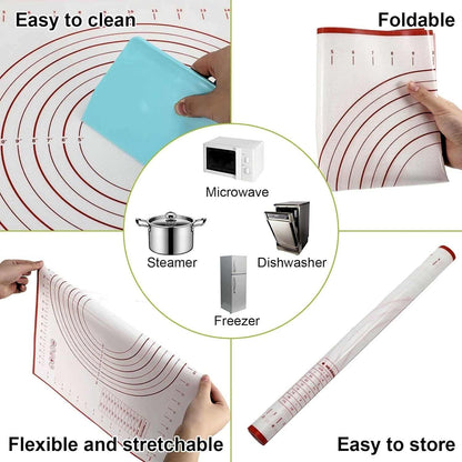 Adjustable Stainless Steel Rolling Pin with 4 Thickness Rings (2/3/6/10Mm) – Removable Discs for Dough, Pizza, Pastry &amp; Cookies – Non-Stick, Dishwasher Safe Baking Tool
