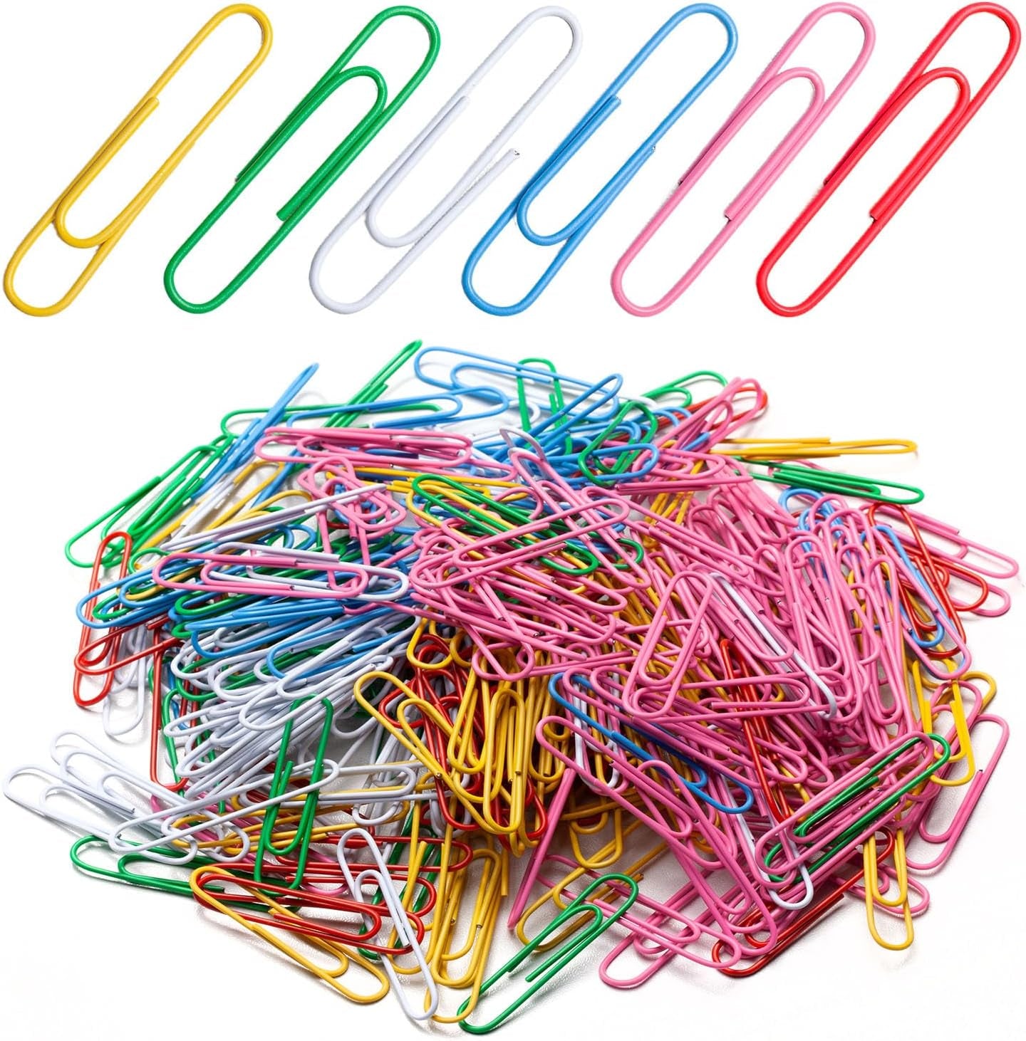 2 Inch Jumbo Paper Clips, 300Pcs Large PaperClips, Colored Striped Paper Clips, Great for Office, School, Home and Personal Use