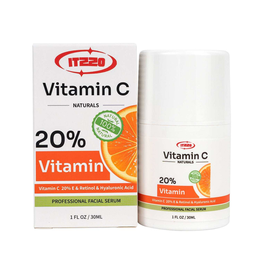 ITZZO New Vitamin C Face Serum with Hyaluronic Acid - Anti Aging Serum - Retinol, Niacinamide &amp; Salicylic Acid