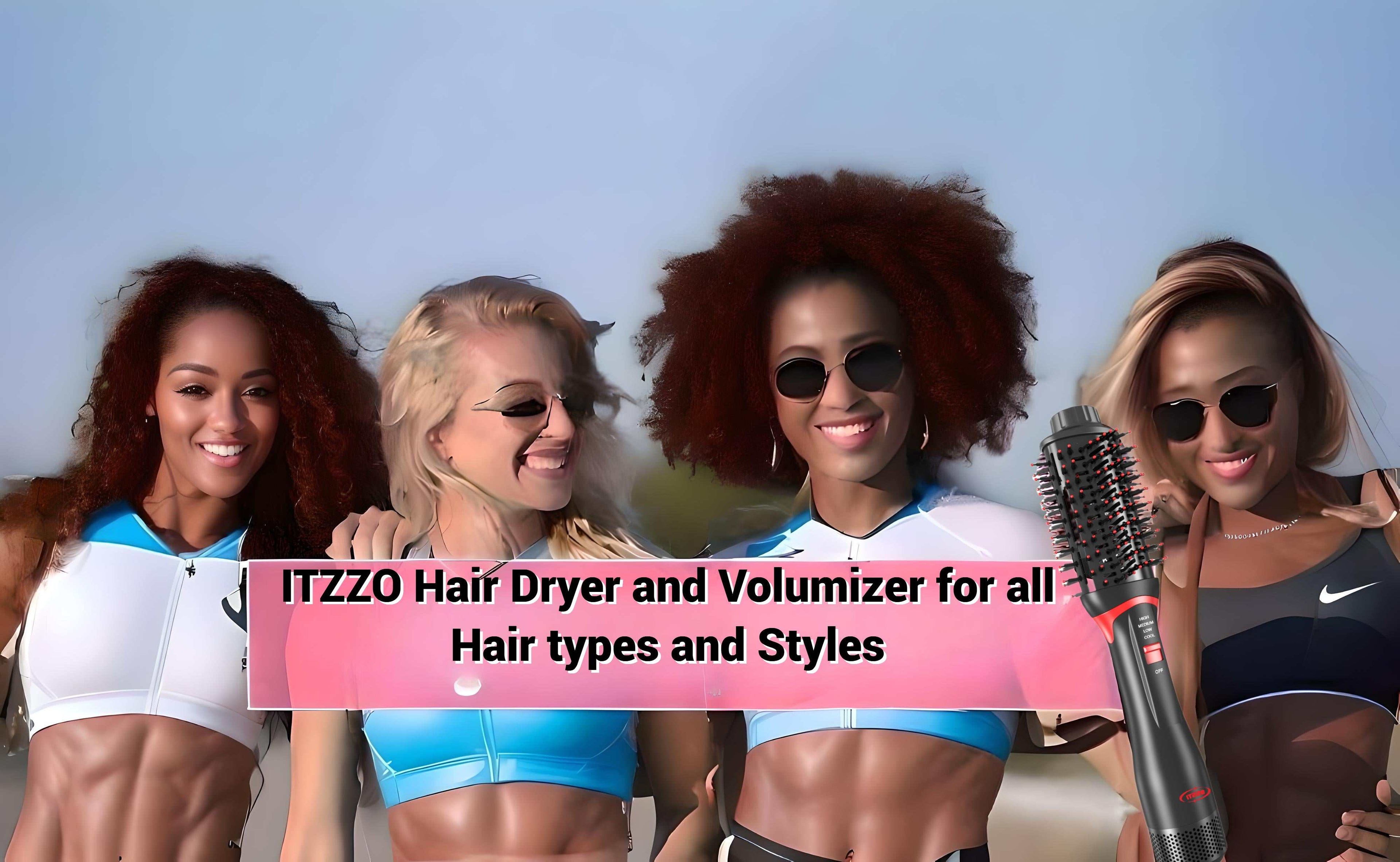 Hair Dryer Brush Blow Dryer, 4 in 1 Fast Drying Hair Styler Volumizer with Negative Ionic &amp; Ceramic Barrel for All Hair Types, Hair Brush Blow Dryer &amp; Hot Air Straightener, Multi-Temperature Setting