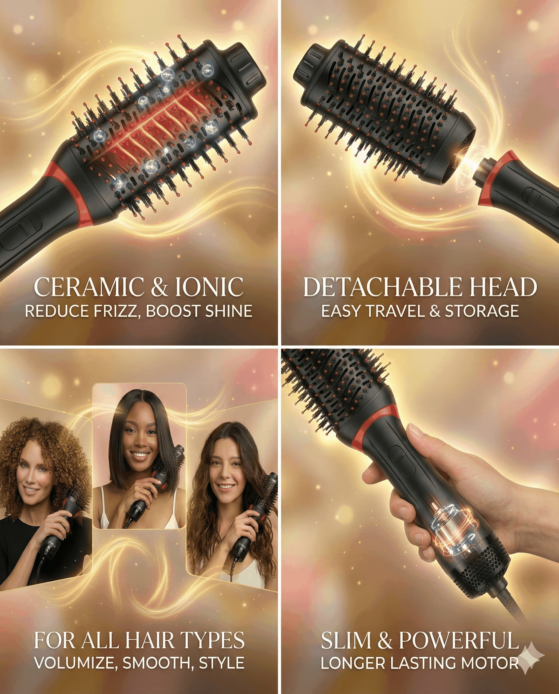 ITZZO® 4-in-1 Hair Dryer Brush &amp; Volumizer