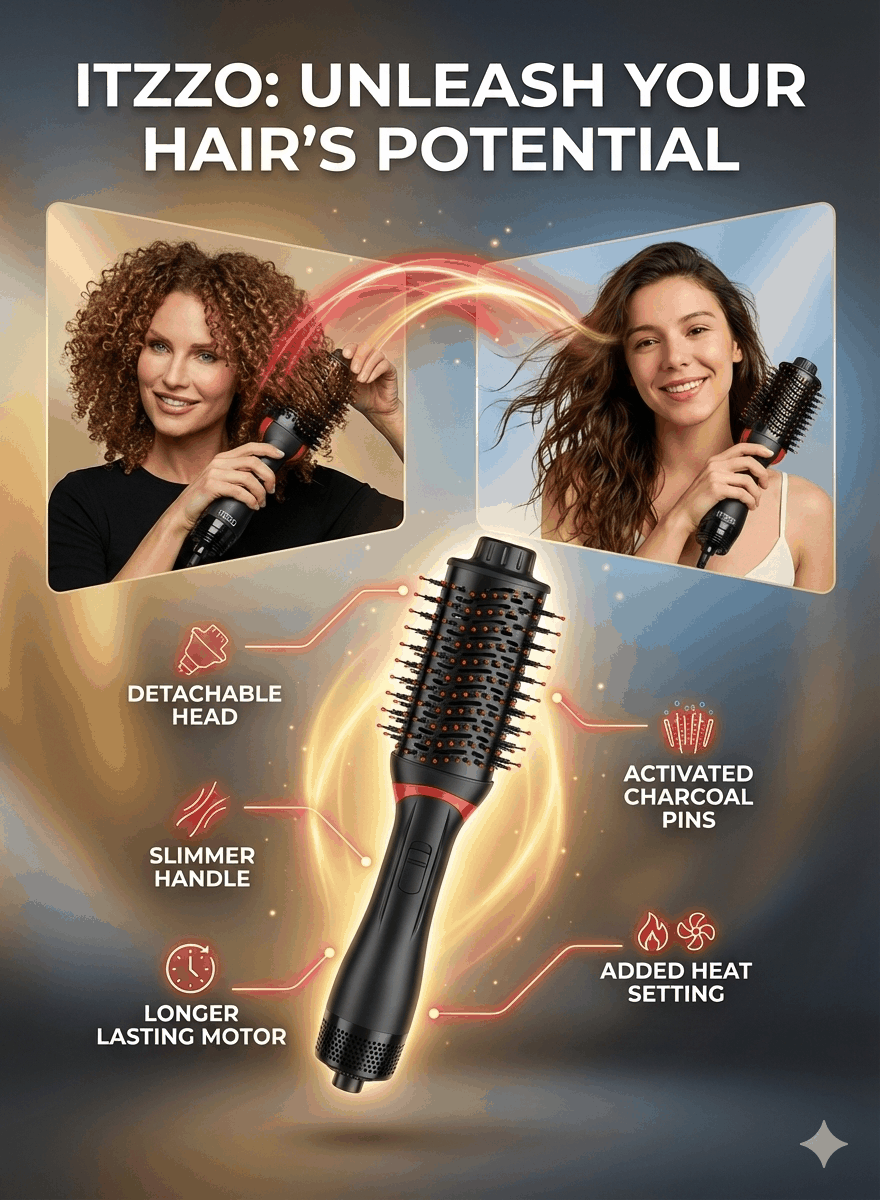 ITZZO® 4-in-1 Hair Dryer Brush &amp; Volumizer
