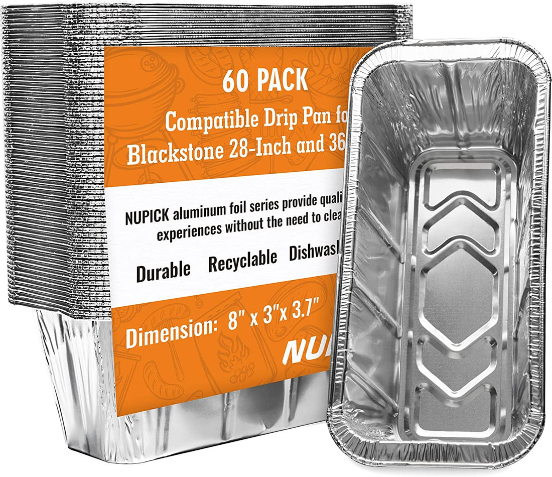  60-Pack Grease Cup Liners for Blackstone 17&quot;/22&quot;/30&quot;/28&quot;/36&quot; Griddle, Drip Pan Grease Catcher Cup Liner for Blackstone 5017, Disposable Aluminum Foil Drip Pan Liner