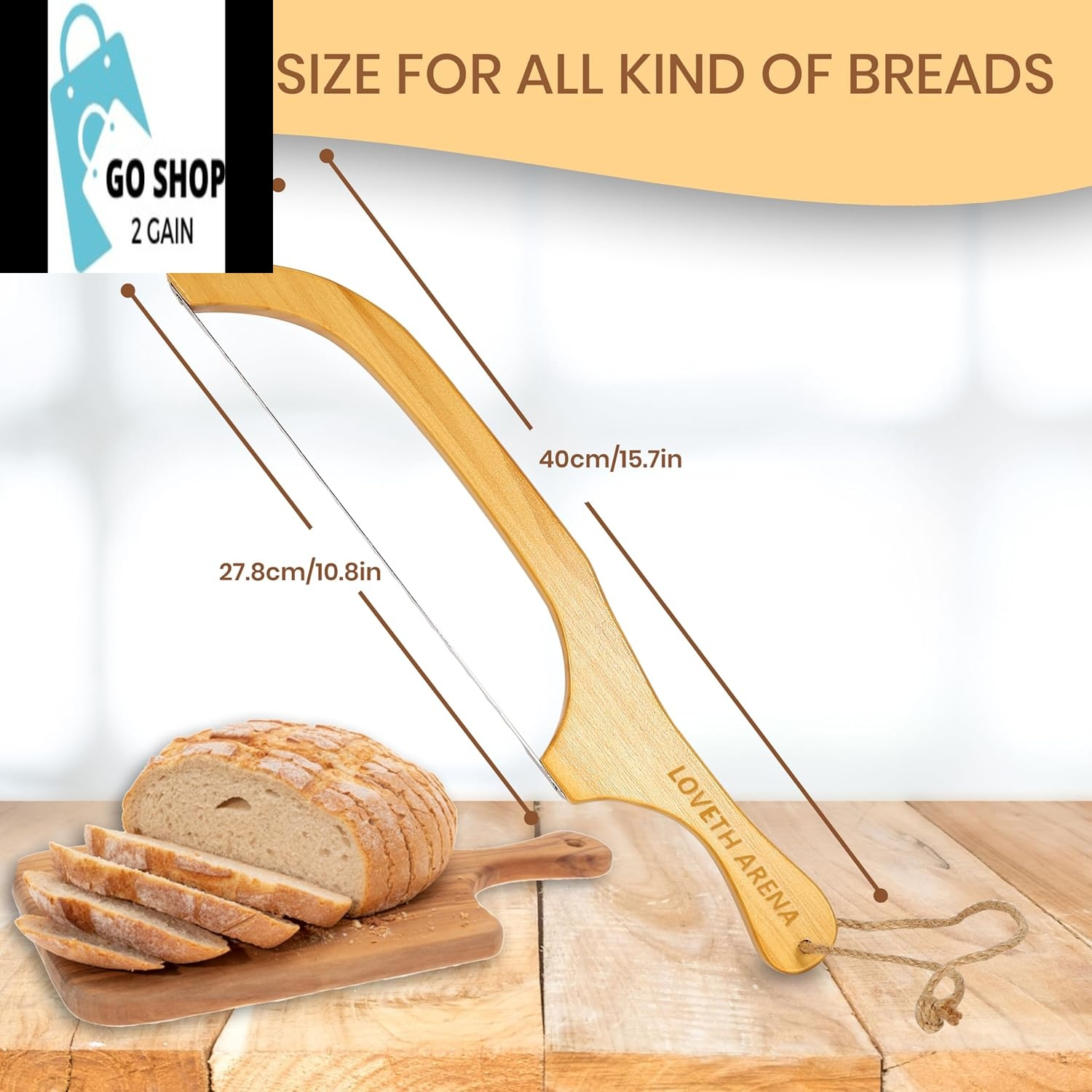 Ultimate Bread Slicer - Precision Bread Knife for Homemade Bread, Efficient Sourdough Bread Slicer and Bread Cutter, Loaf Cutter, Perfect for Bread Slicing 