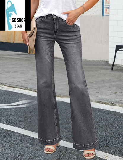 2024 Wide Leg Jeans for Women High Waist Stretchy Classic Baggy Flare Jeans Denim Pants