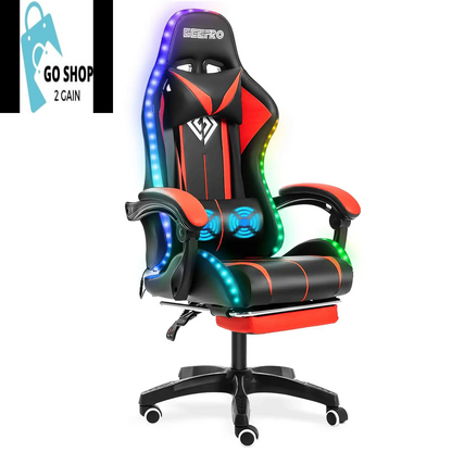 Ultimate Gaming Chair: RGB Light, Ergonomic Design, and 2-Point Massage for Gamers &amp; Office Use