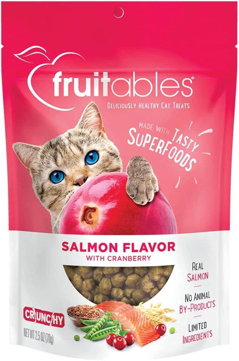 Cat Crunchy Treats for Cats – Healthy Low Calorie Packed with Protein – Free of Wheat, Corn and Soy – Made with Real Salmon with Cranberry – 2.5 Ounces