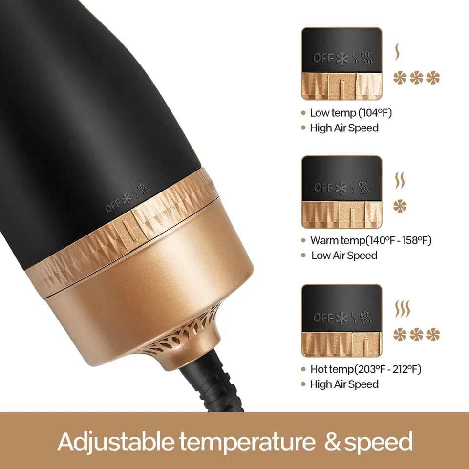 Hair Dryer Brush Blow Dryer Brush in One, 4 in 1 Hair Dryer and Styler Volumizer with Oval Barrel, Professional Salon Hot Air Brush for All Hair Types