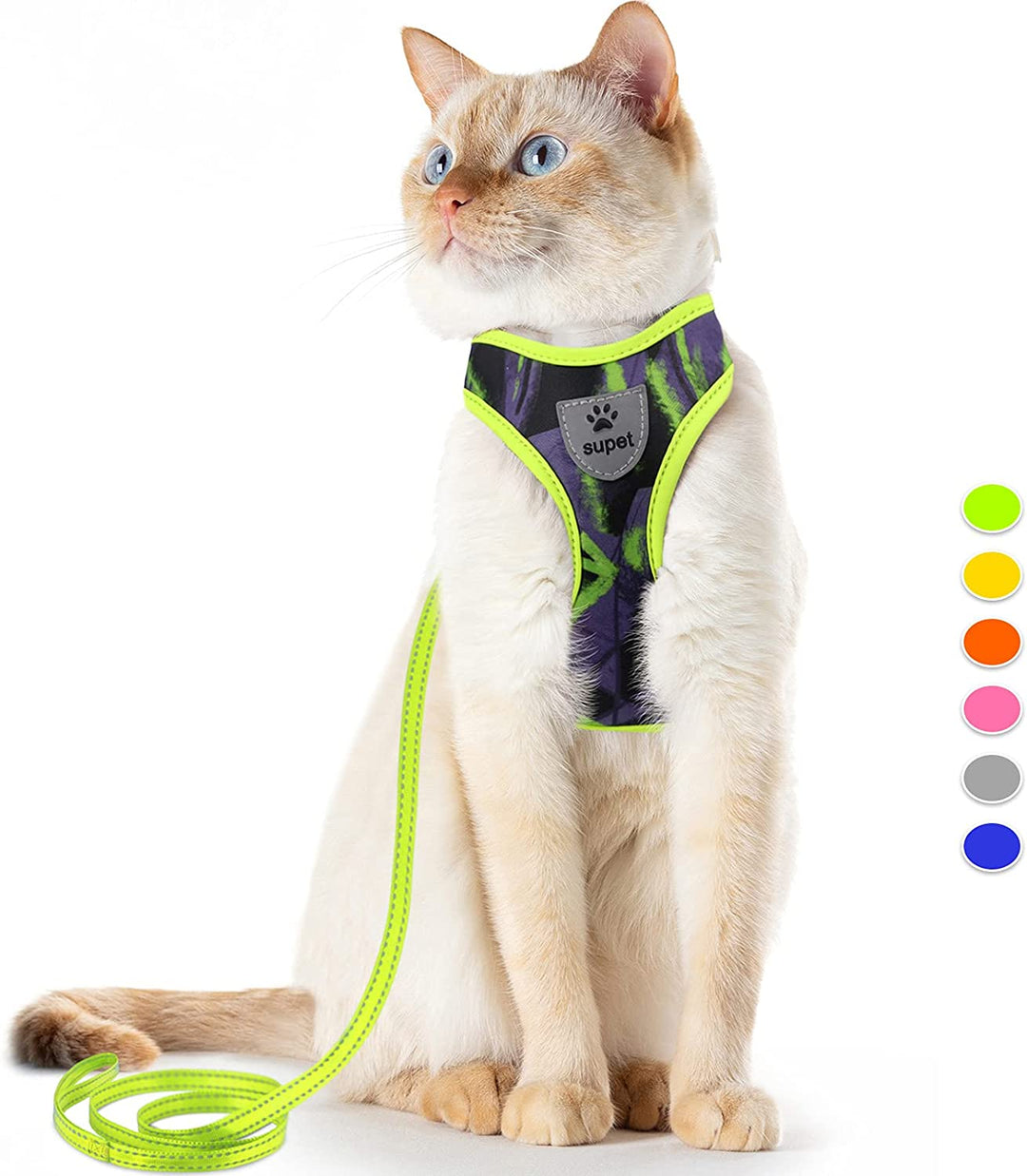 Cat Harness and Leash Escape Proof, Adjustable Breathable Cat Vest Harness with Reflective Trim, Cat Leash and Harness Set for Large Small Cats Kittens Puppies
