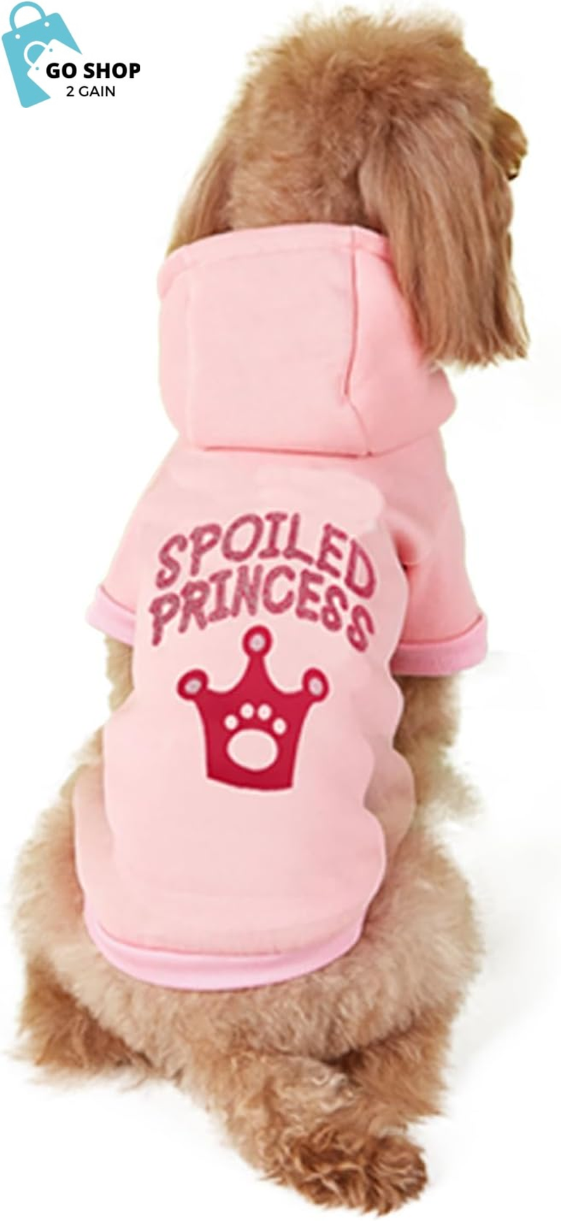 Droolingdog Princess Girl Dog Sweatshirts Puppy Hoodie Girls Dog Hoodies Crown Girl Dog Clothes Small Dog Girl Clothes