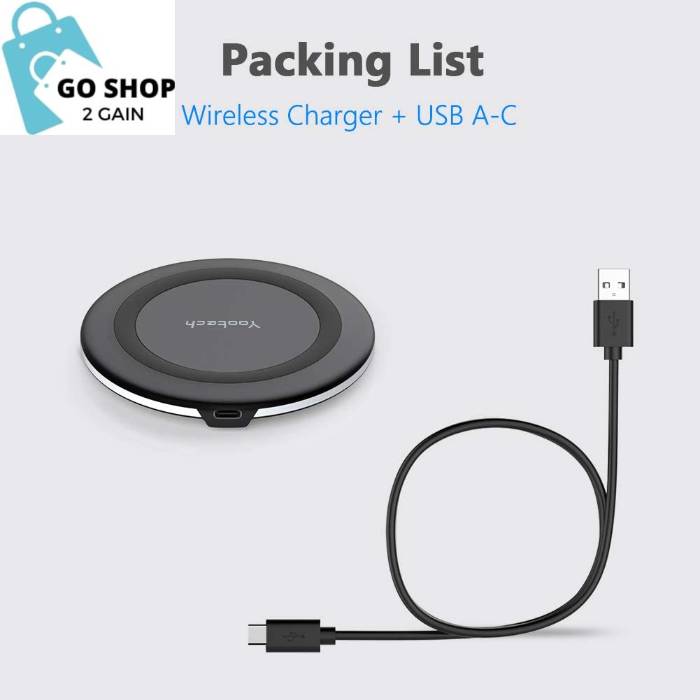 Wireless Charger,10W Max Fast Wireless Charging Pad Compatible with Iphone 15/15 Plus/15 Pro Max/14/13/Se 2022/12/11/X/8,Samsung Galaxy S22/S21/S20,Airpods Pro 2(No AC Adapter)