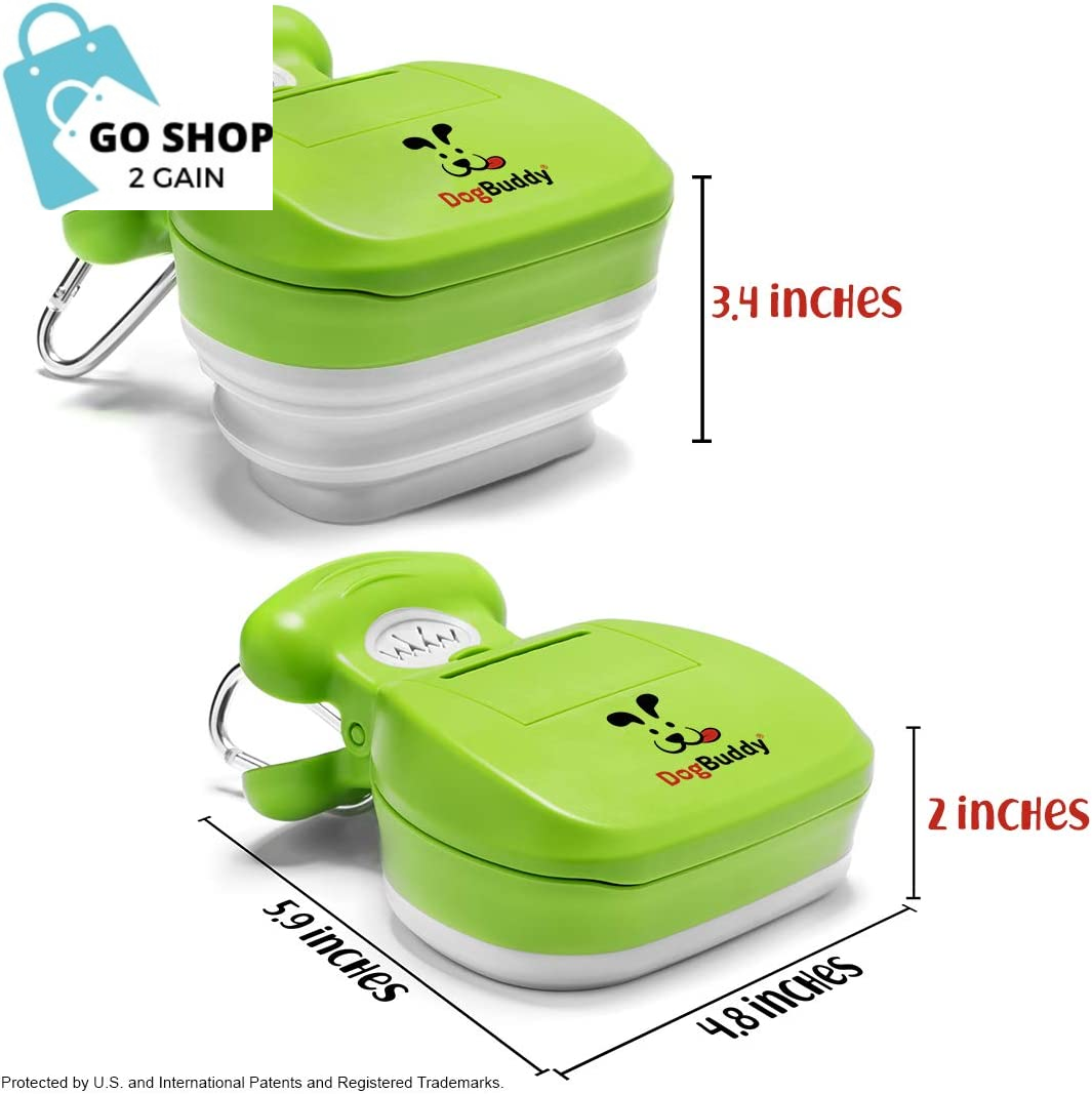 Portable Dog Poop Scooper, Sanitary Waste Pick Up, Heavy Duty Cleaner with Dispenser, Leash Clip and Pooper Scooper Bags Included (Medium, Kiwi)