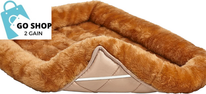 Bolster Dog Bed 18L-Inch Cinnamon Dog Bed or Cat Bed W/ Comfortable Bolster | Ideal for "Toy" Dog Breeds & Fits an 18-Inch Dog Crate | Easy Maintenance Machine Wash & Dry