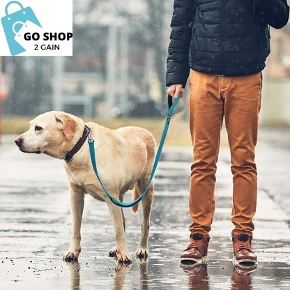 Fida 5 FT Heavy Duty Dog Leash with 2 Comfortable Padded Handles, Traffic Handle &amp; Advanced Easy Snap Hook, Reflective Walking Lead for Large, Medium &amp; Small Breed Dogs, Blue