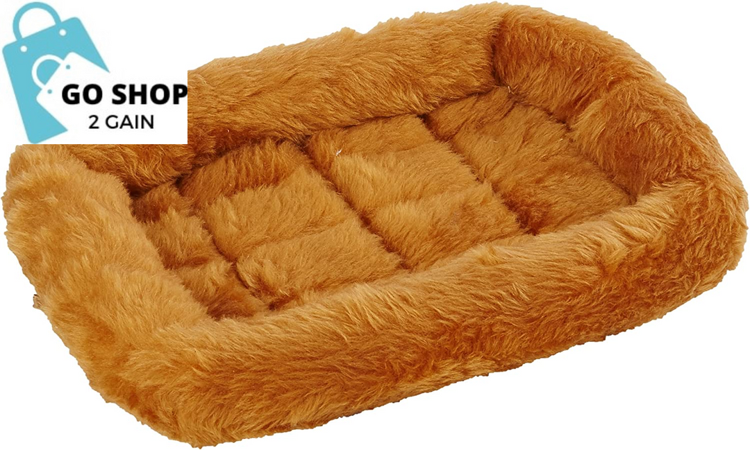 Bolster Dog Bed 18L-Inch Cinnamon Dog Bed or Cat Bed W/ Comfortable Bolster | Ideal for "Toy" Dog Breeds & Fits an 18-Inch Dog Crate | Easy Maintenance Machine Wash & Dry