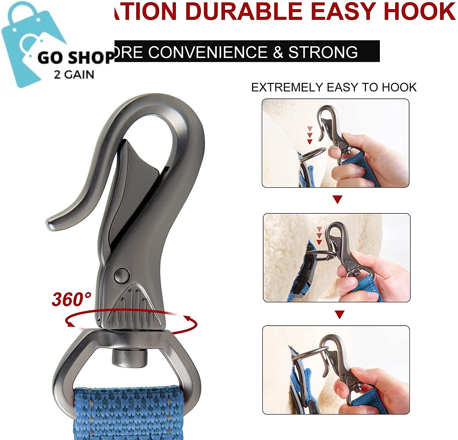 Fida 5 FT Heavy Duty Dog Leash with 2 Comfortable Padded Handles, Traffic Handle &amp; Advanced Easy Snap Hook, Reflective Walking Lead for Large, Medium &amp; Small Breed Dogs, Blue