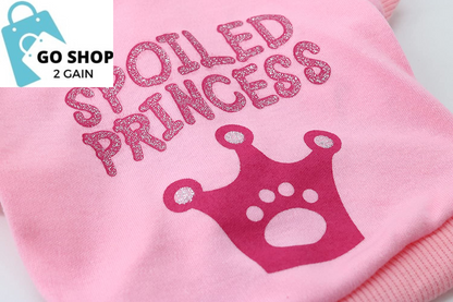 Droolingdog Princess Girl Dog Sweatshirts Puppy Hoodie Girls Dog Hoodies Crown Girl Dog Clothes Small Dog Girl Clothes