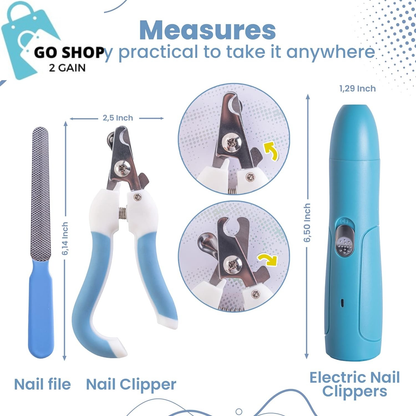 Professional Pet Dog Nail Grinder with High Speed 3 Ports 2 Sleeve Fits Different Pets. - the Dog Nail Clipper Best and Cat Small and Large. - Pet Grooming Kit Portable - Dog Supplies - Cat Products