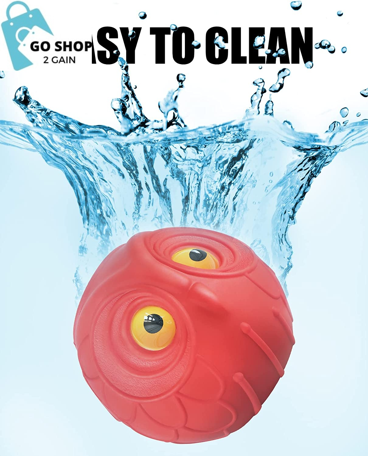 Red Owl Giggle Ball Indestructible Dog Toys for Aggressive Chewers Dog Ball Toy for Puppy Medium Large Dogs Natural Rubber Cute Owl Hoot Fun Giggle Sounds When Rolled or Shaken (Red Owl)