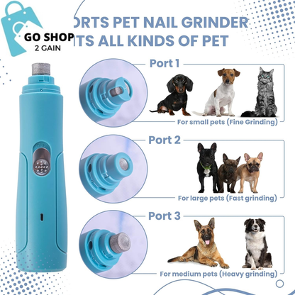 Professional Pet Dog Nail Grinder with High Speed 3 Ports 2 Sleeve Fits Different Pets. - the Dog Nail Clipper Best and Cat Small and Large. - Pet Grooming Kit Portable - Dog Supplies - Cat Products