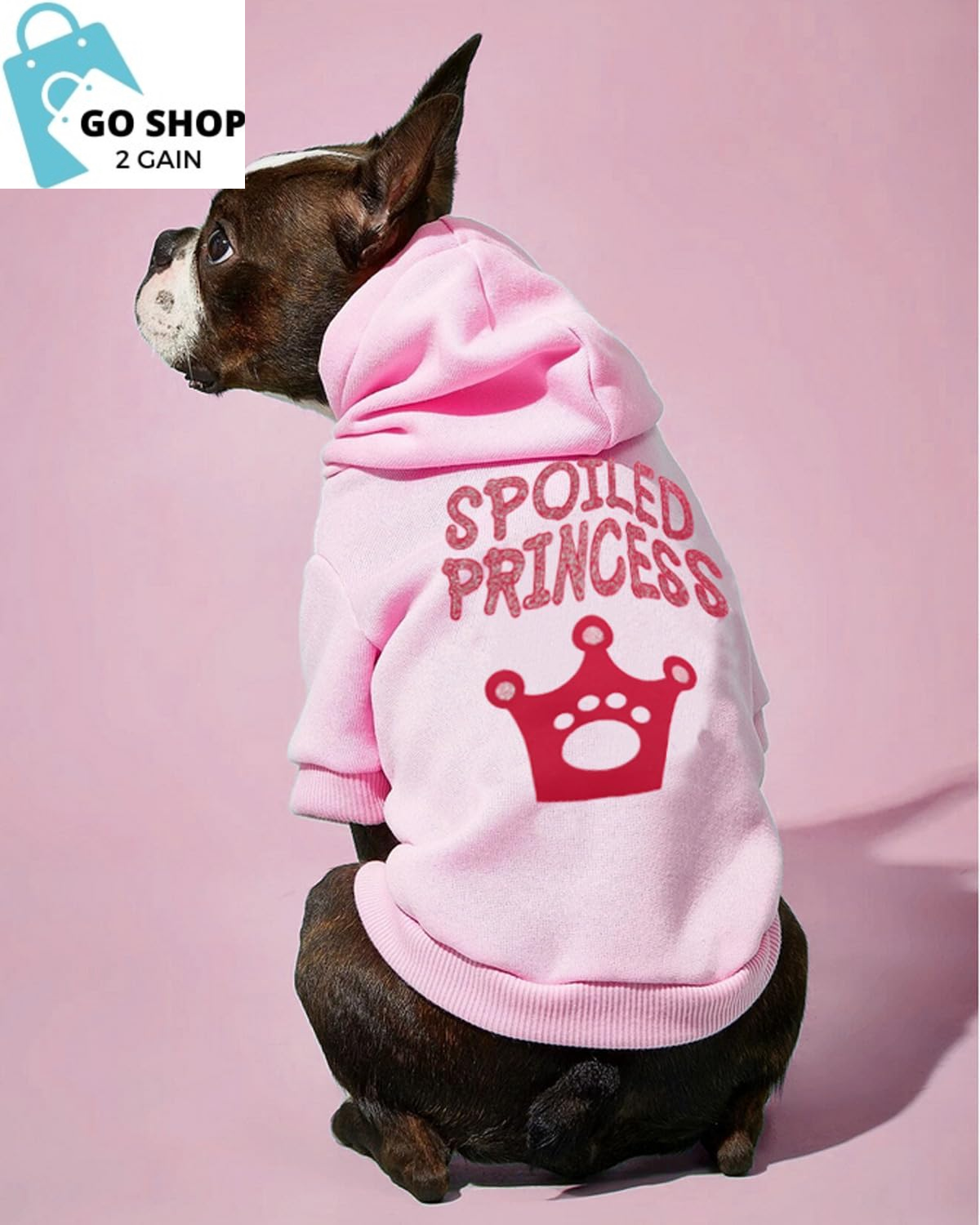 Droolingdog Princess Girl Dog Sweatshirts Puppy Hoodie Girls Dog Hoodies Crown Girl Dog Clothes Small Dog Girl Clothes
